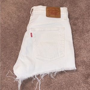 Levi’s white denim shorts
